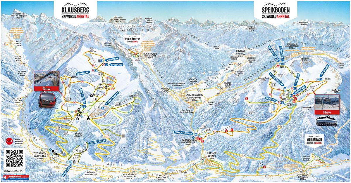 Skiworld in Ahrntal Valley and Sand in Taufers/Campo Tures, Italy